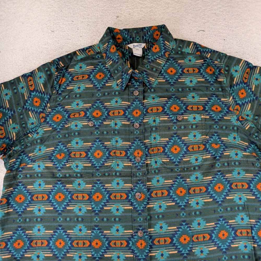 Duluth Trading Free Swingin Flannel Shirt Women XXL Southwestern Button Up 65505 - Picture 3 of 6